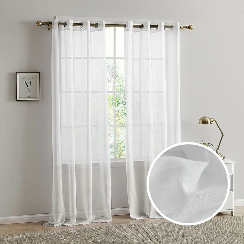 

Modern Tulle Curtains For Living Room Solid Color Kitchen Tulle Linen Door Curtain Yarn Bedroom Cafe Window Backdrop Decoration
