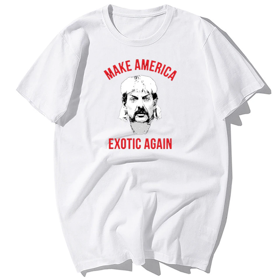 

Funny Joe Exotic Make America Exotic Again Tiger King T-shirts Men Summer Casual Brand Short Sleeve T Shirt Harajuku Streetwear