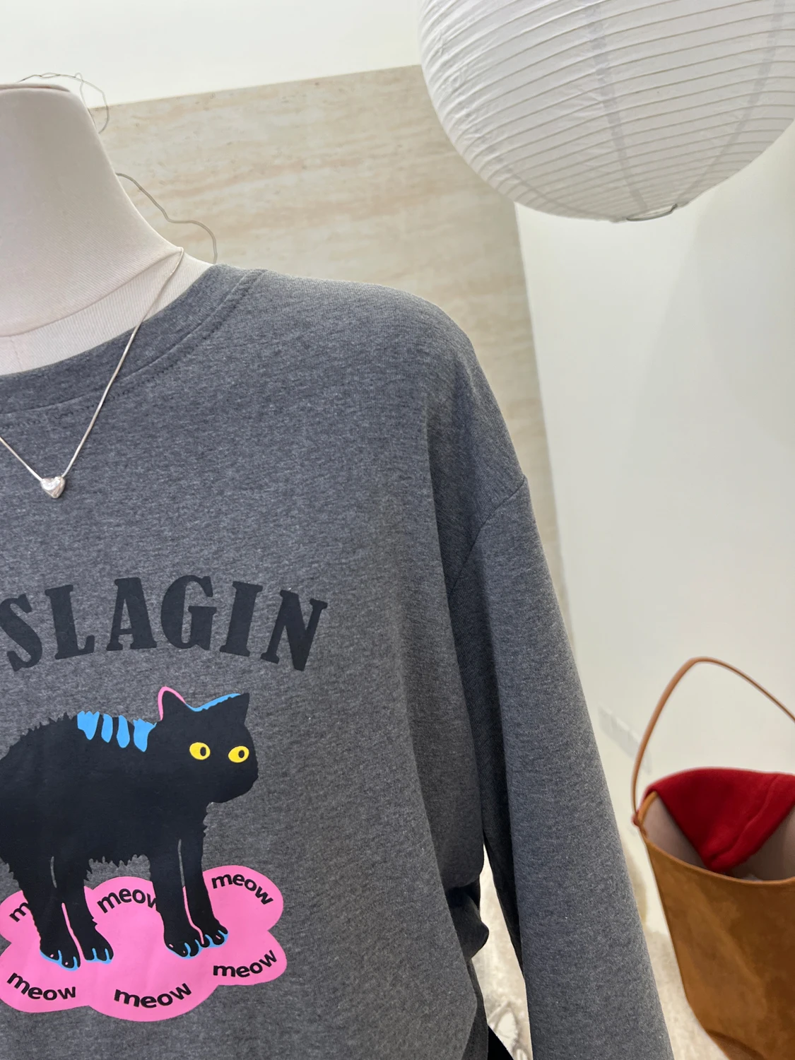 Xiaozhe контрастного цвета с круглым вырезом модная рубашка длинными рукавами и