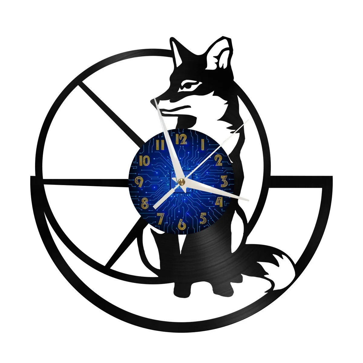 

Fox Animal Decor Vinyl Wall Clock, Vinyl Record Clock Wall Art Silent & Non-ticking