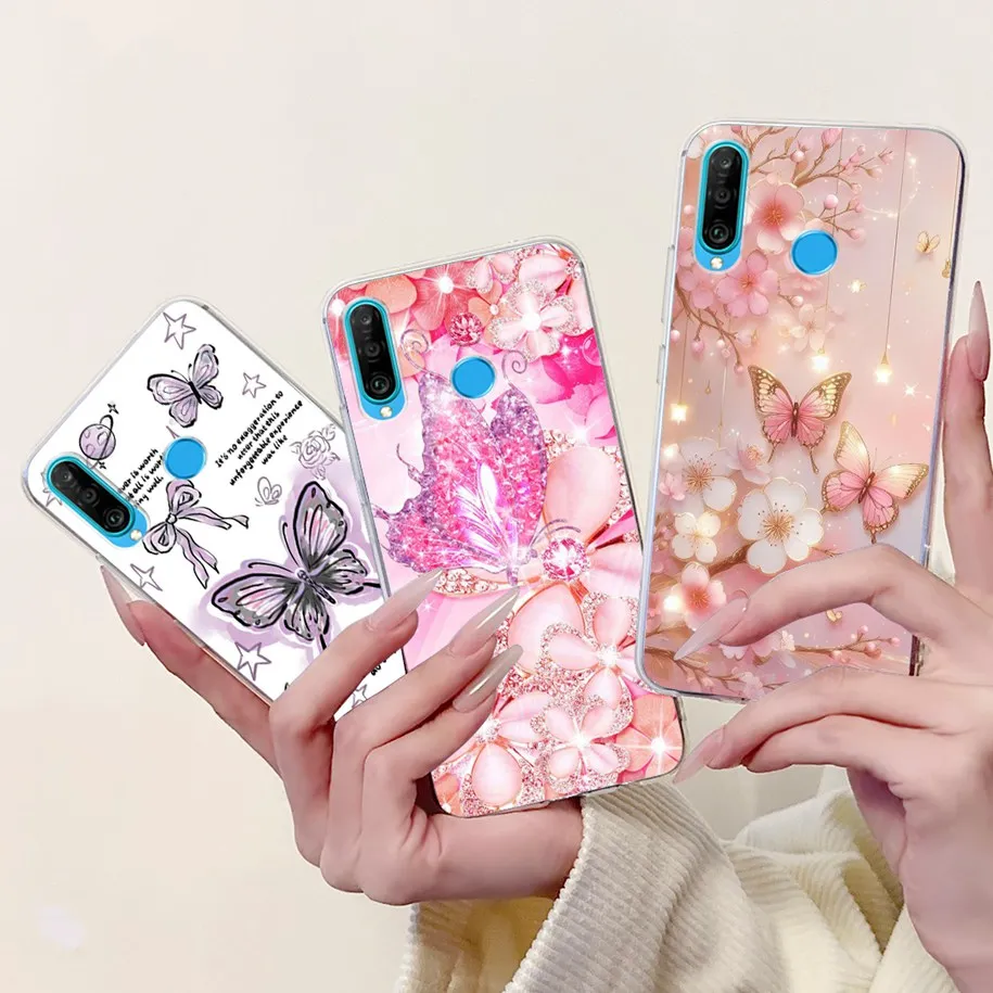 Чехол для Huawei P30 Lite новые модные мягкие силиконовые чехлы с бабочкой P30Lite P 30 MAR-LX1A