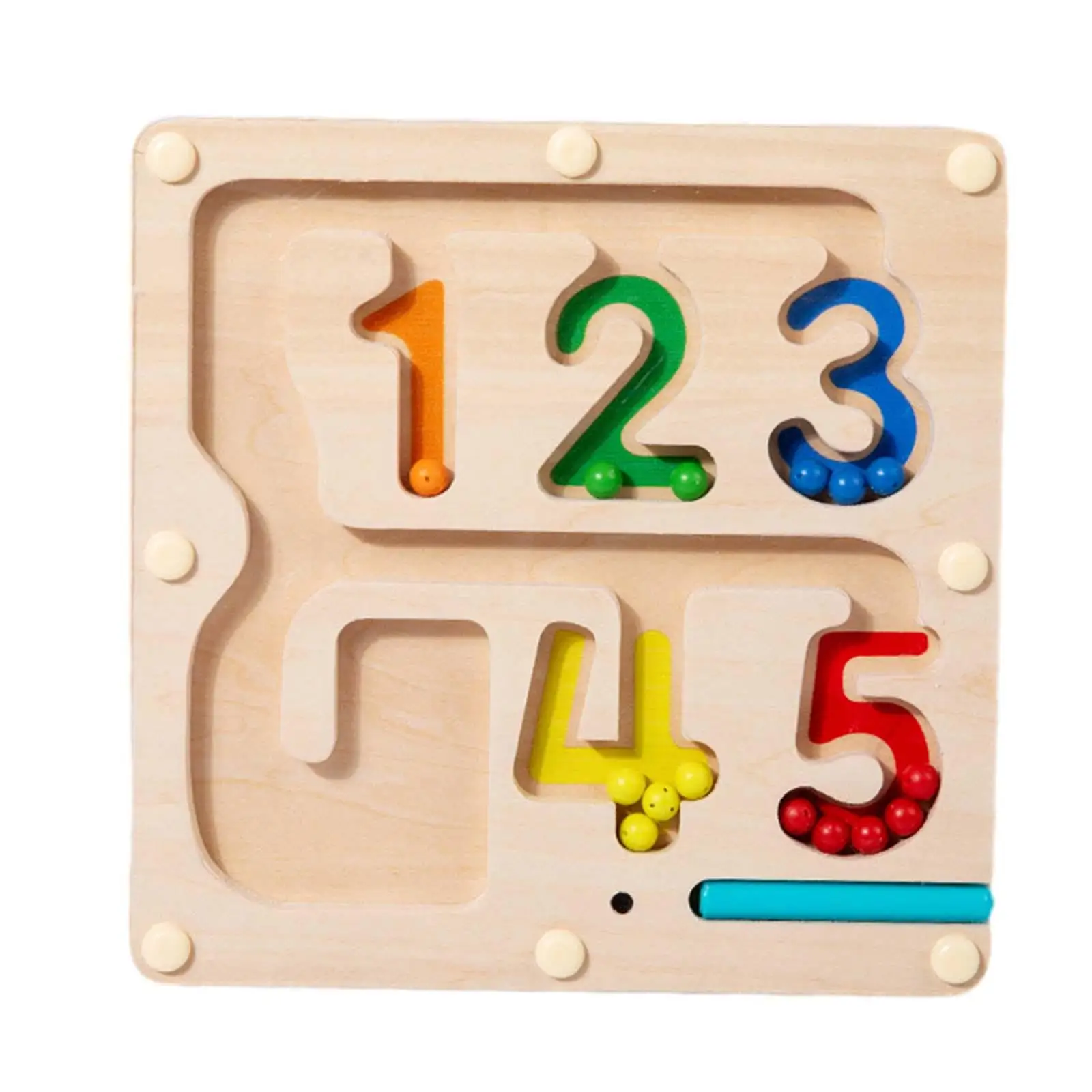 Wooden Counting Matching Game Learning Skills Toys Math Toy Travel Magnet Puzzle Boards for Kids Ages 3-5 Preschool