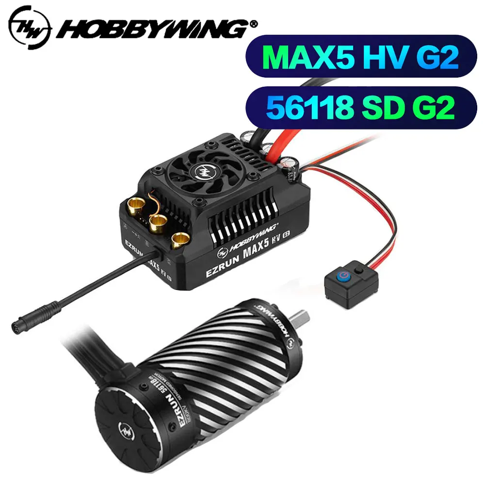 

Двигатели HOBBYWING EZRUN MAX5 HV G2 250A ESC 56118SD сенсорный бесколлекторный комбинированный для модели автомобиля 1/5 RC