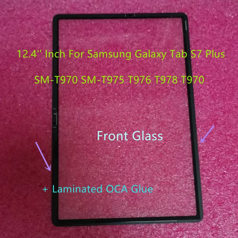 Новое переднее стекло 12,4 дюйма для Samsung Galaxy Tab S7 Plus SM-T970 SM-T975 T976 T978 T970 сенсорного экрана + ламинированный клей OCA (art.: 3920d1d67f2c2) - 3920d1d67f2c2