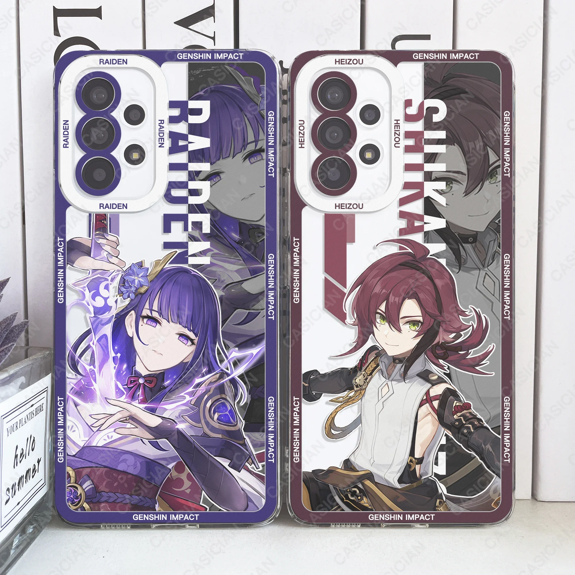 Чехол для телефона Genshin Impact Noelle Qiqi Raiden Shenhe для Samsung Galaxy S20 FE S21 Plus S22 S23 Ultra A54 A53 A52 A33 A34