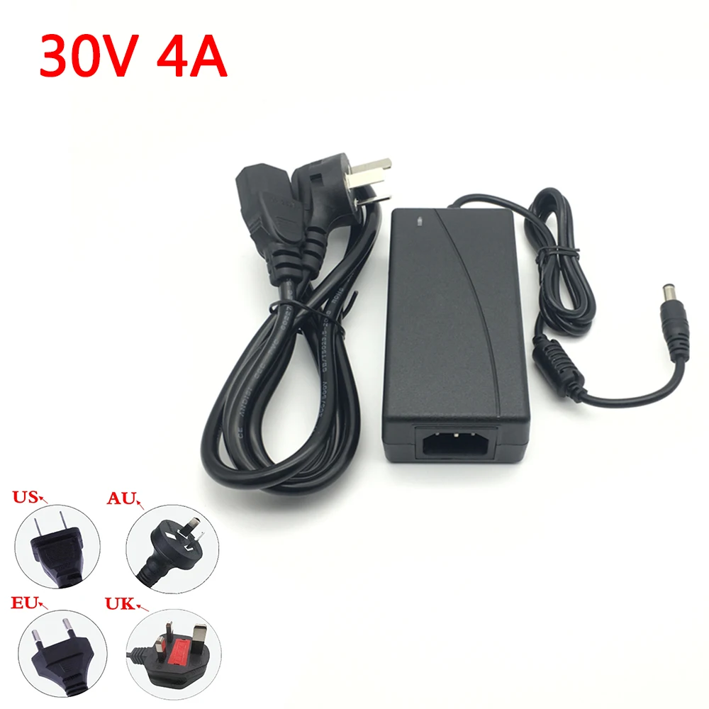 1 Piece AC 100-240V To DC 30V 4A 120W Power Adapter Switching Power Supply 30V4A Charger For RGB LED Strip 30V 4000mAh
