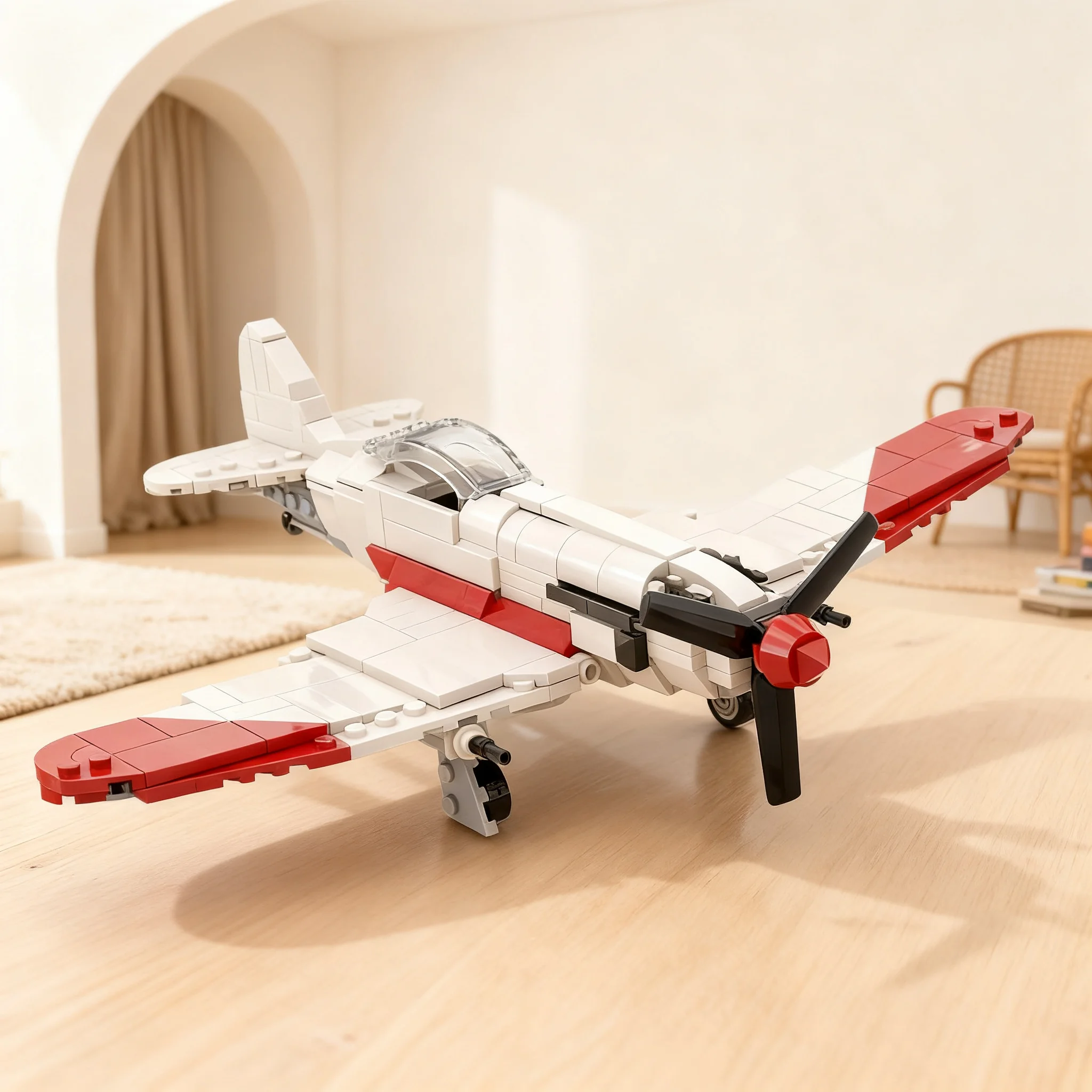 Фото 350 деталей MOC Creator: Модель истребителя МиГ-3 Микояна-Гуревича, конструктор, архитектурная модель, идея для рождественского подарка, развивающий конструктор №1