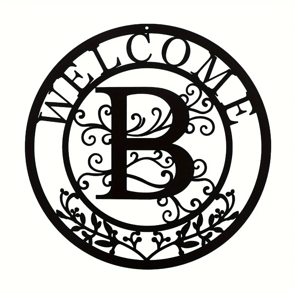 12-дюймовый Черный Металлический Настенный Декор Знак С Буквой B Добро Пожаловать