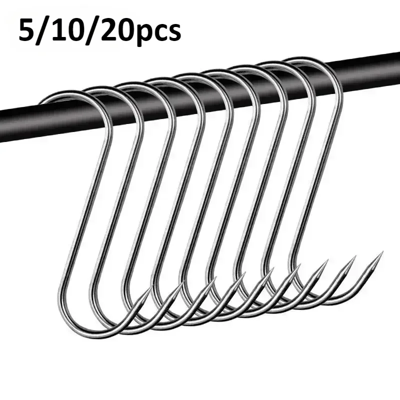 w kształcie litery S ze stali nierdzewnej Haczyki do zawieszania urządzeń mięsa Wieszaki sypialni Rzeźnik Sklep kuchenny narzędzi pieczenia