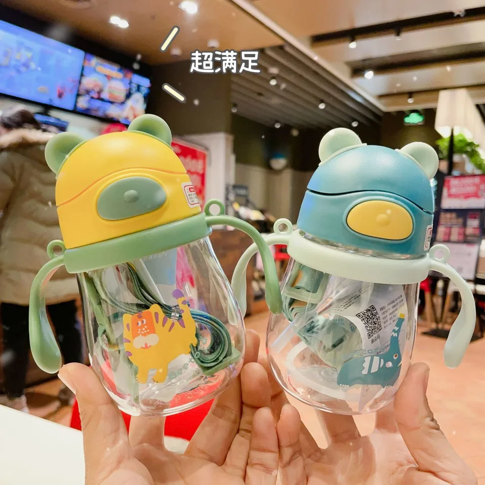 

250ml Baby Sippy Water Cup Kid Handle Learn Feeding Drinking Bottle Anti-choking with Gravity Ball Kids Training Cup with Straw