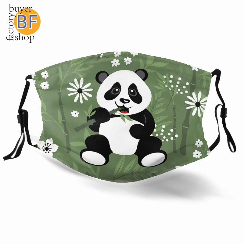 

Bamboo Mouth Face Mask Panda Eating Bamboo Facial Mask Funny Kawai with 2 Filters for Adult