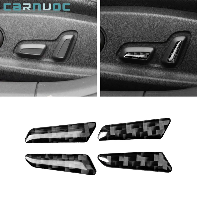 

Carbon Fiber Material Stickers For Audi A4 B9 RS4 S4 2017 2018 2019 Car Interior Seat Adjustment Decorative Accessories