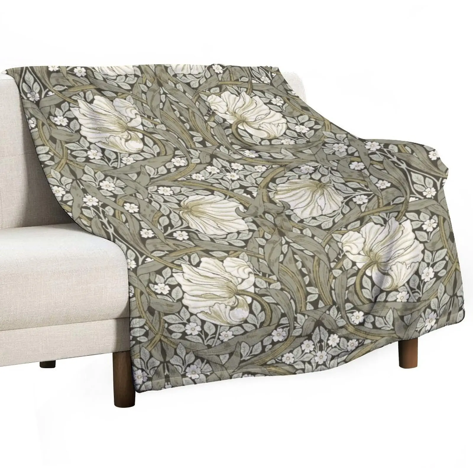 Пимпернель Уильям Моррис в шалфей и кремовом одеяле движущиеся одинарные