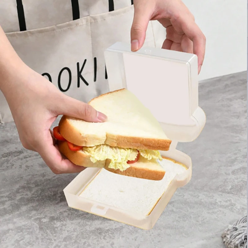 Портативный Ланч-бокс В Форме Тостов С Крышкой Большая Вместительная Коробка Для