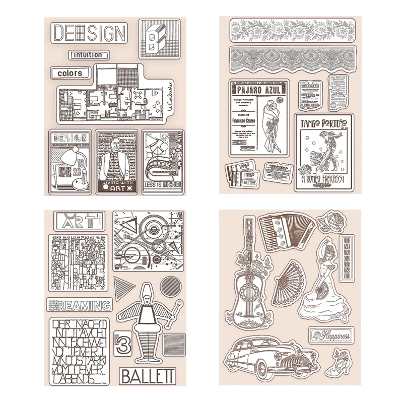 

Clear Stamps For 2022 New Scrapbooking Paper Making Bauhaus Design Ballet Stamp Embossing Craft Card Transparent Seals