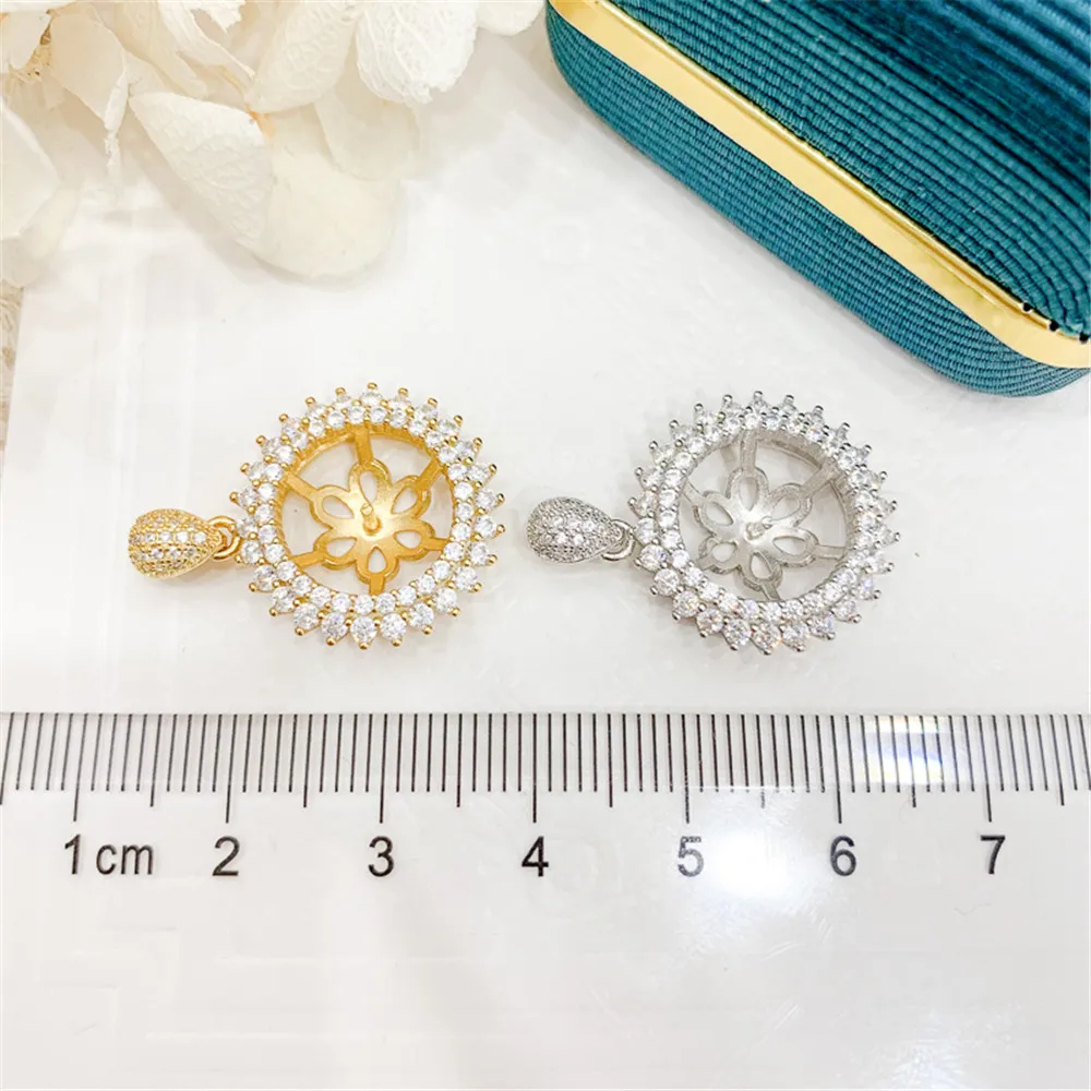 S925 Sterling Silver Pearl Pendant Settings Blank/Base For DIY Pendant Jewelry Making Accessories Suitable for 11-12mm Bead