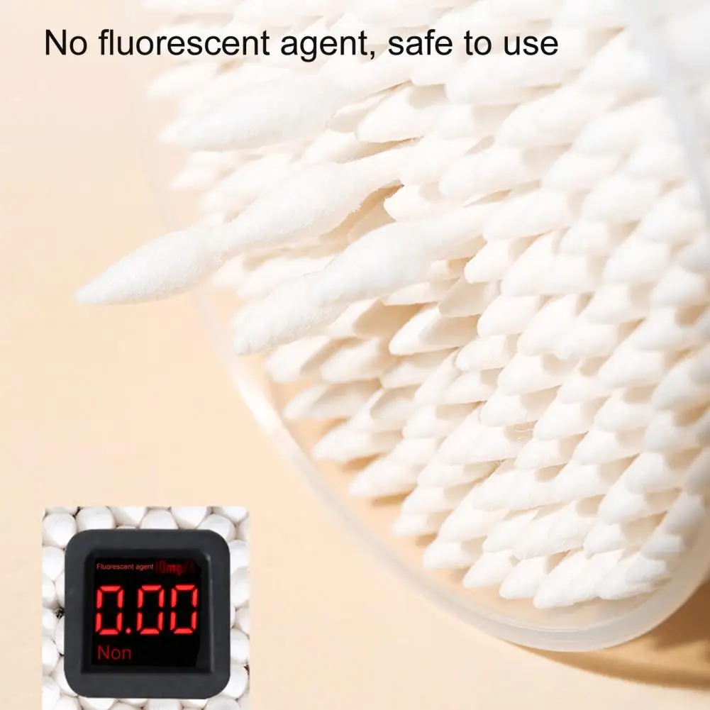 

200Pcs/Box Helpful Cosmetic Swab Multipurpose Durable Spiral Cotton Swab Double Head Makeup Swab