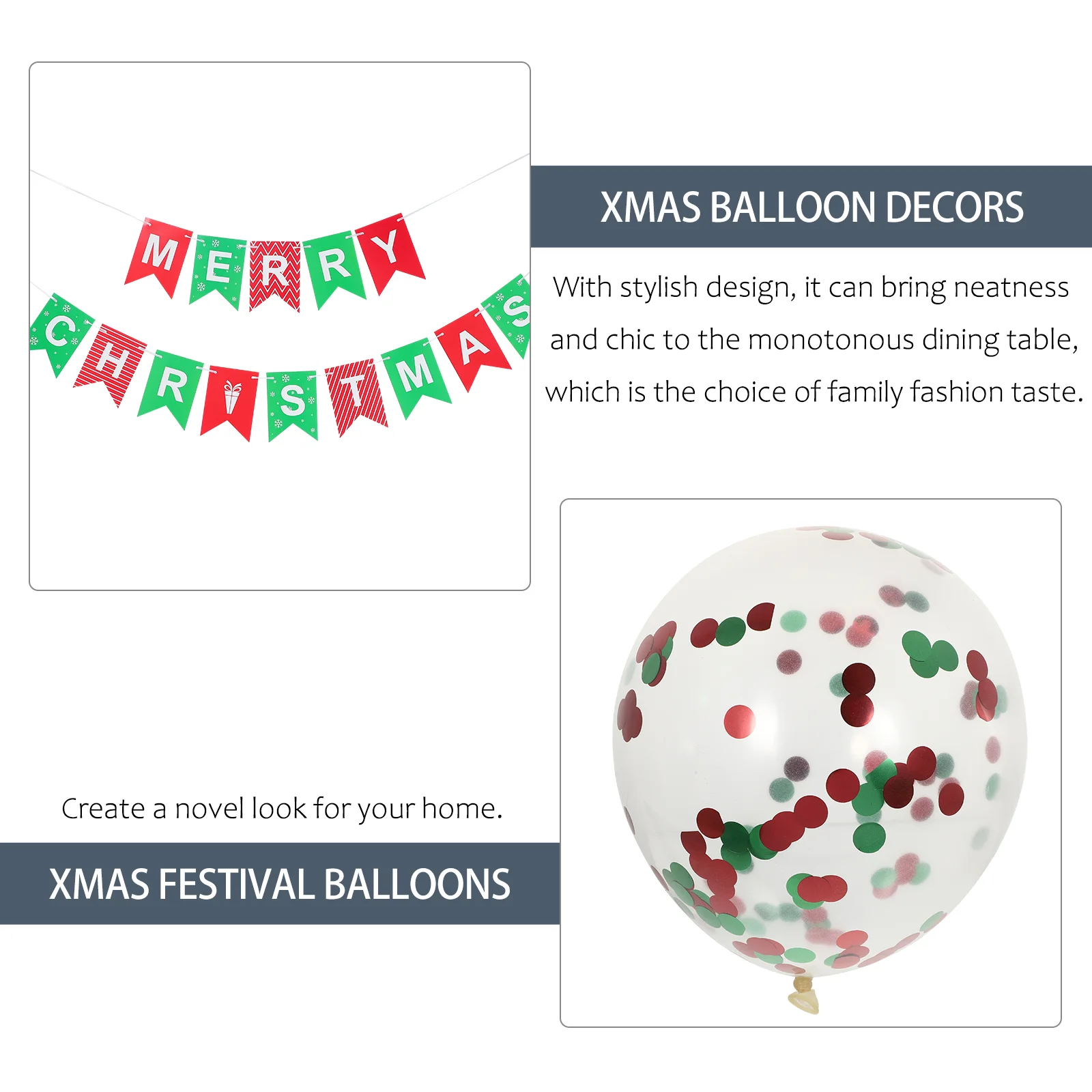 

1 Set Lovely Xmas Balloon Decor Kit Festive Xmas Party Paper Flower Balloon Set