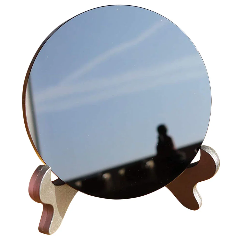 

1 Set Obsidian Stone Mirror Circle Mirror Scrying Mirror With Stand for Meditation Divination Decorative mirrors
