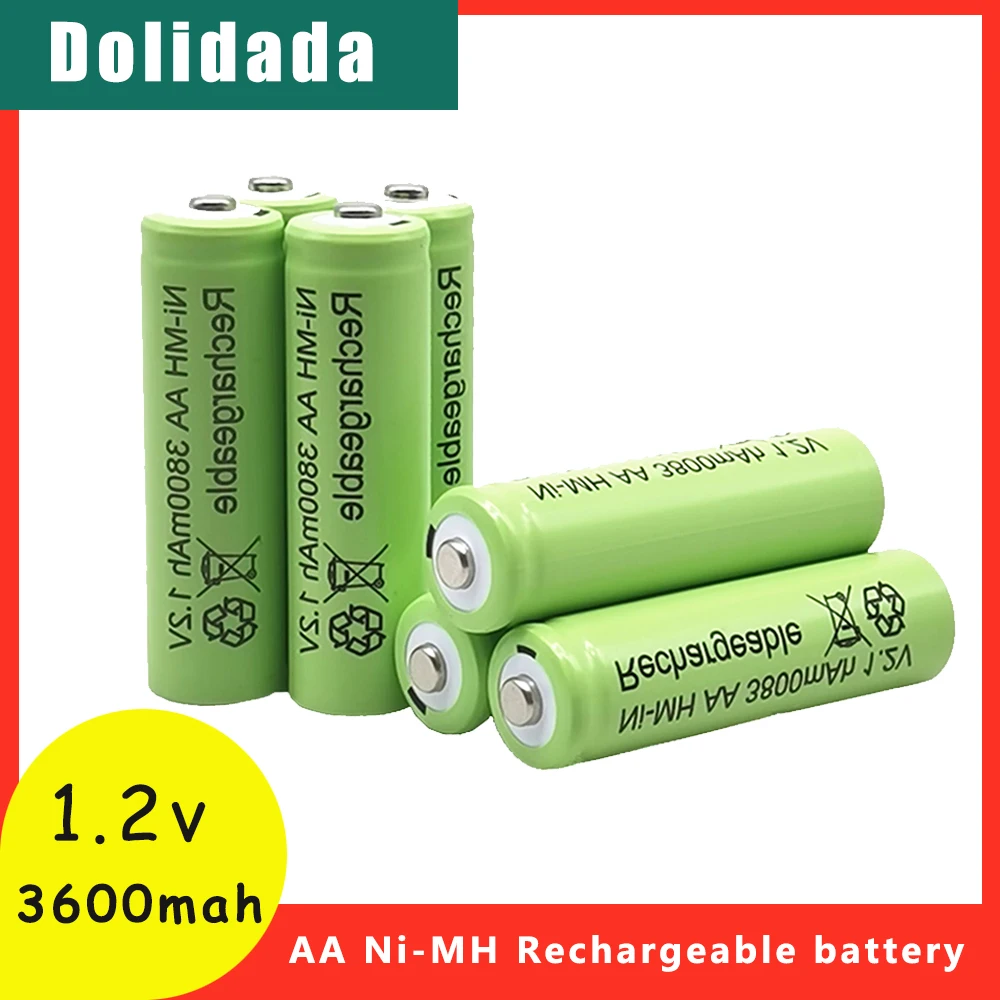 

2pcs 1.2V AA Battery 3800mah Ni MH Rechargeable Batteries for MP3 LED Lamp Toy Camera Microphone Clocks Mice Bateria Recargable