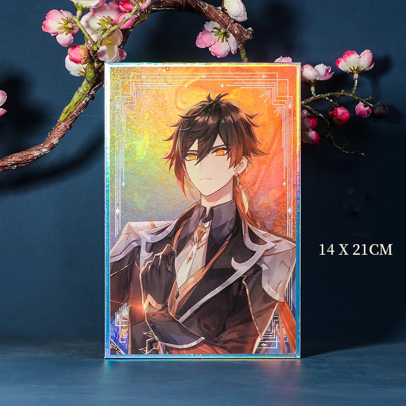Лазерная бумага Genshin Impact Xiao Kazuha Zhongli Raiden Shogun DIY картины мультфильмы красочные