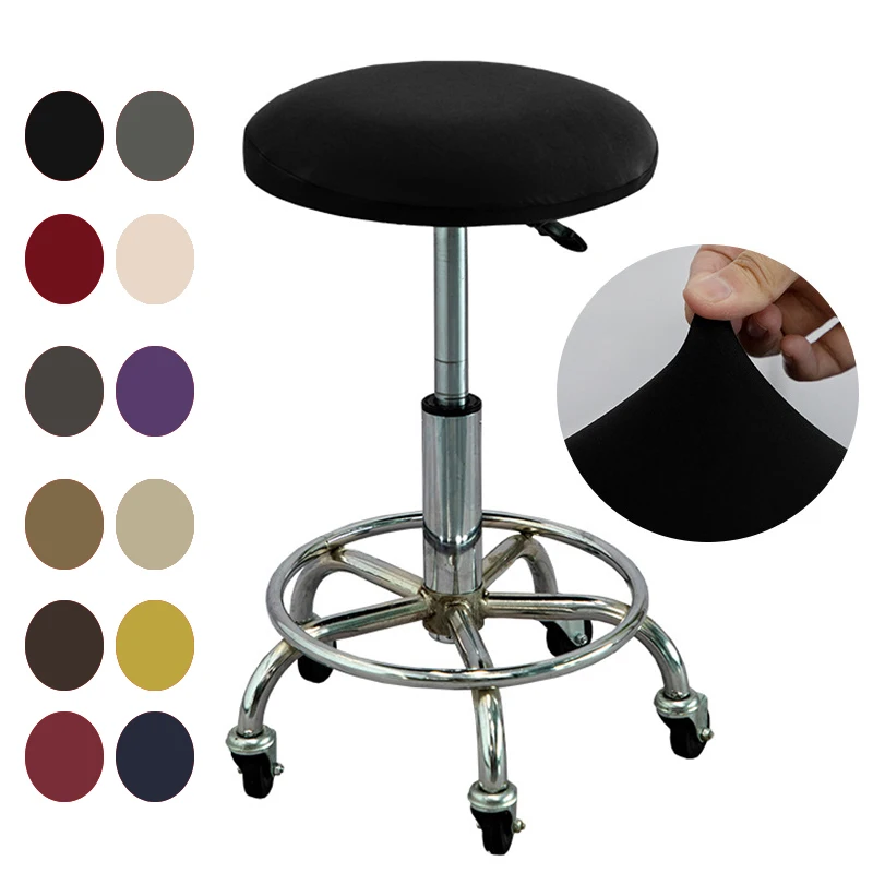 

Elastic Chair Cover Bar Stool Cover Round Slipcover Removable Anti-dirty Seat Cover Home Chair Protector Stretch Chair Slipcover