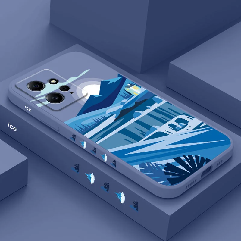 

Glacier World Phone Case For Xiaomi Redmi Note 12 11 11S 10 10T 10S 9 9S 8 7 Pro Plus 4G 5G Liquid Silicone Cover