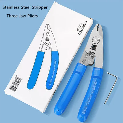 Stainless Steel Fiber Nomiller Pliers VCFS-30 Three-Mouth Stripping Plier Three Jaw Tongs