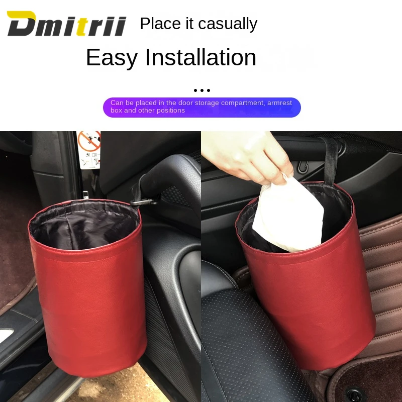 

Car Storage Basket Interior Rubbish Container For Waste Organizer Holder Waterproof Garbage Can Trash Bin Folding