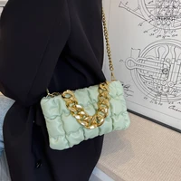 2022 new green multifunctional chain bag collar lattice underarm bag single shoulder fashion bag womens portable trend
