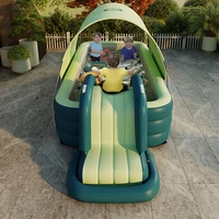 Надувной бассейн с горкой#5