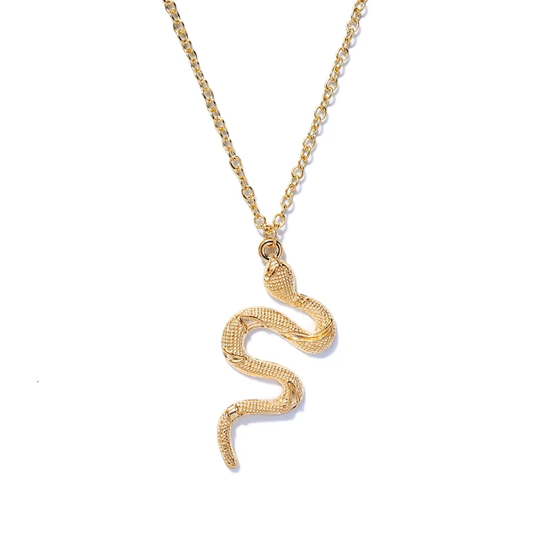 Женское винтажное ожерелье Змея золотистого цвета |