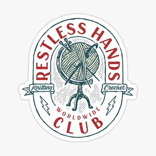 Restless Hands Club красные 5 шт. наклейки для украшения ноутбука фон детский принт стены