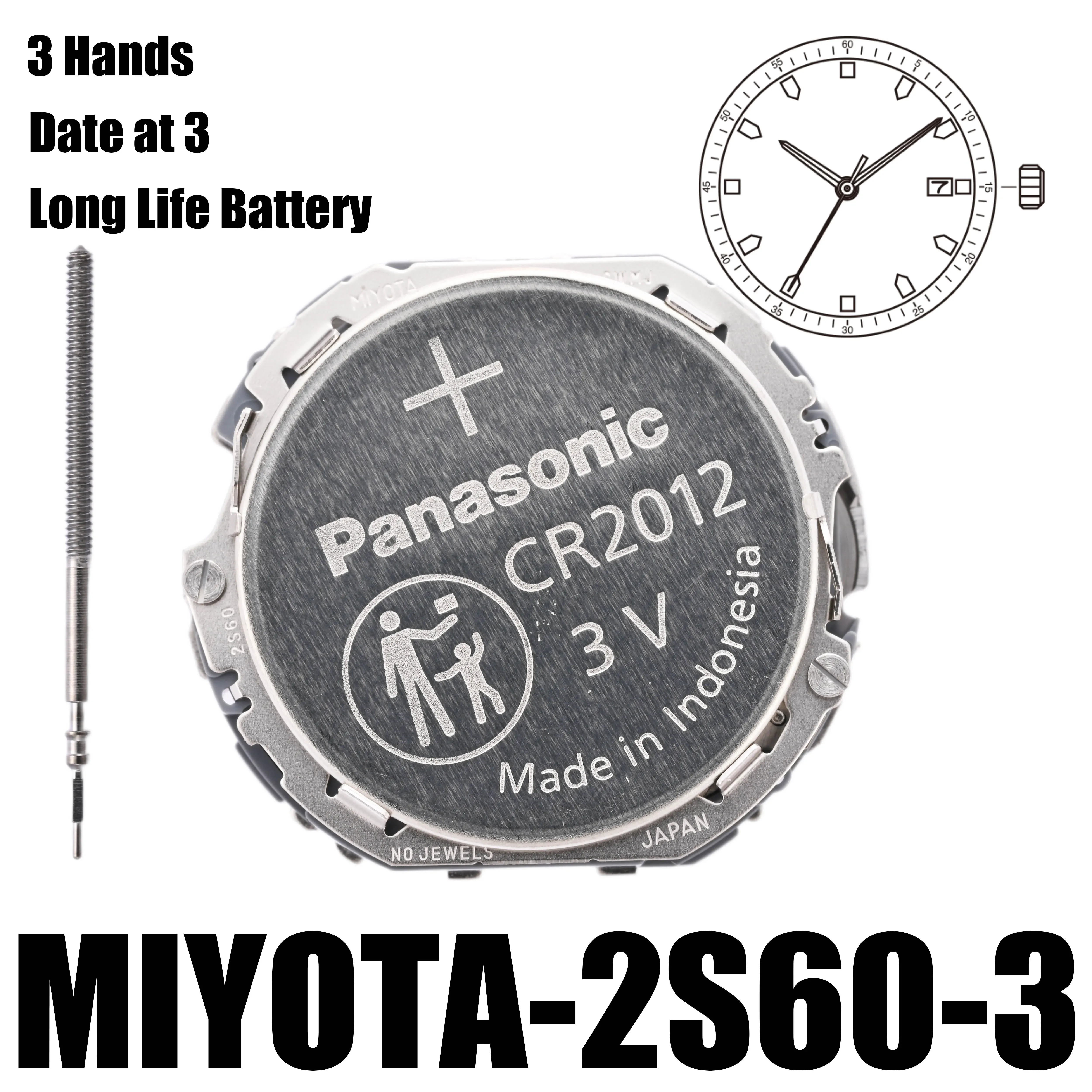 Механизм для часов Miyota 2S60-3 3 стрелки