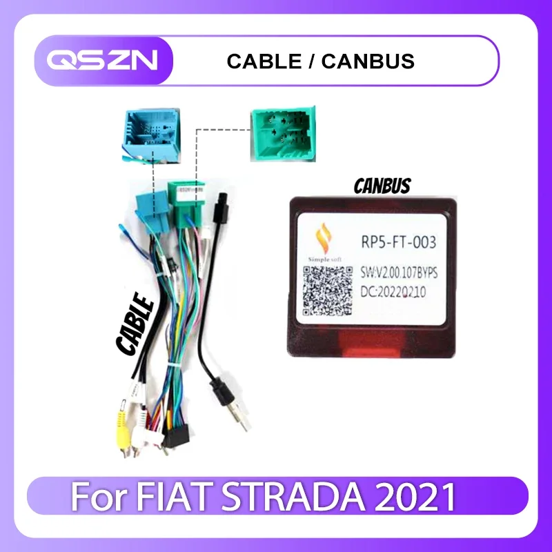 QSZN автомобильный радиоприемник DVD Canbus Box FT-SS-05/RP5-FT-003 для FIAT STRADA 2021 Android 2 din жгут