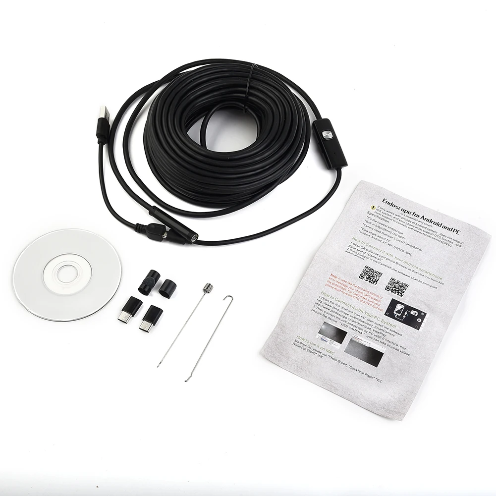 

2 шт./компл. Micro USB эндоскоп CD 15 м/50 Труб Бороскоп Инспекционная камера мини-видеокамеры водонепроницаемые 6 светодиодных ламп