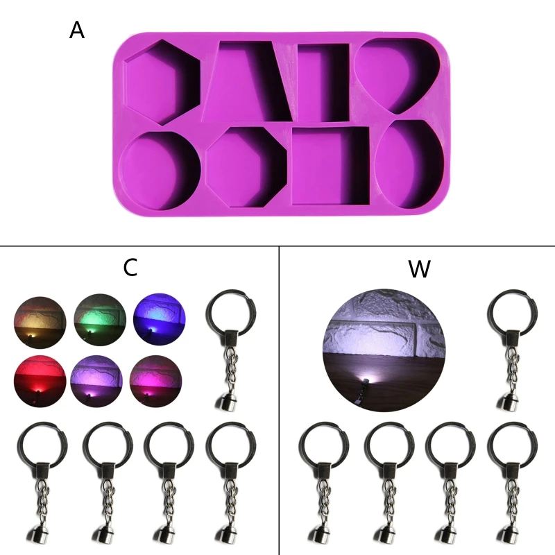 

41QC Creative Keychain Resin Molds Geometric Shape Casting Mold DIY Craft Mould for Women Keychains Pendant Crafts Supplies