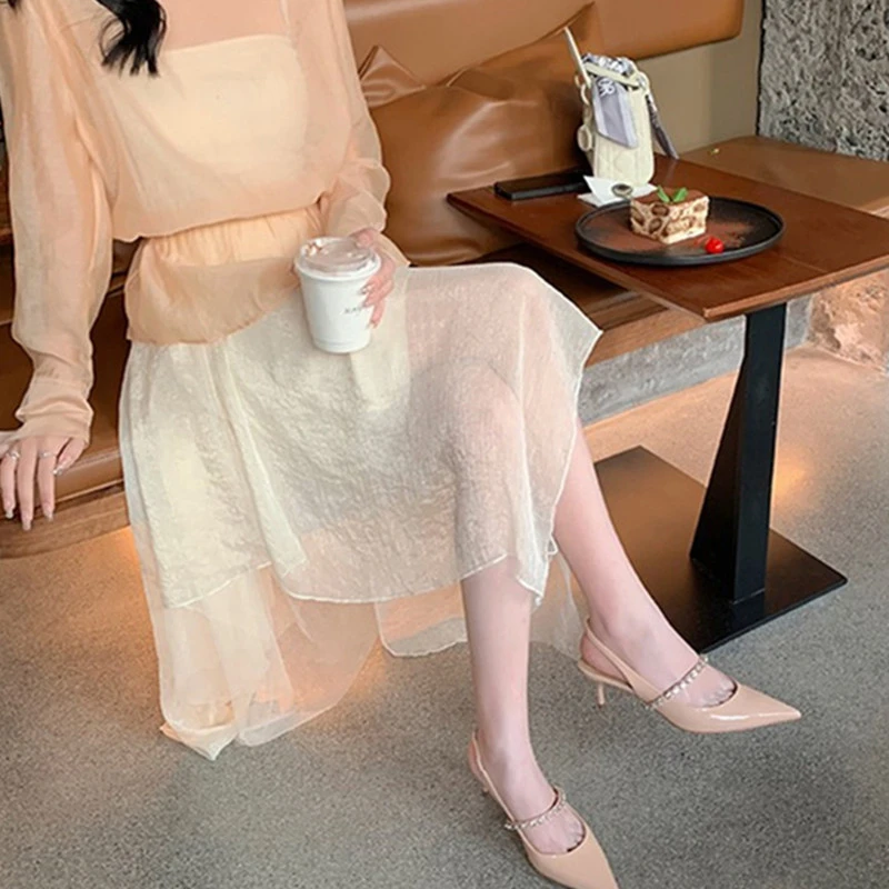 

Black Word with Rhinestone Sandals Women's 2022 Summer New Fashion Back Empty Pointed Toe Stiletto High Heels