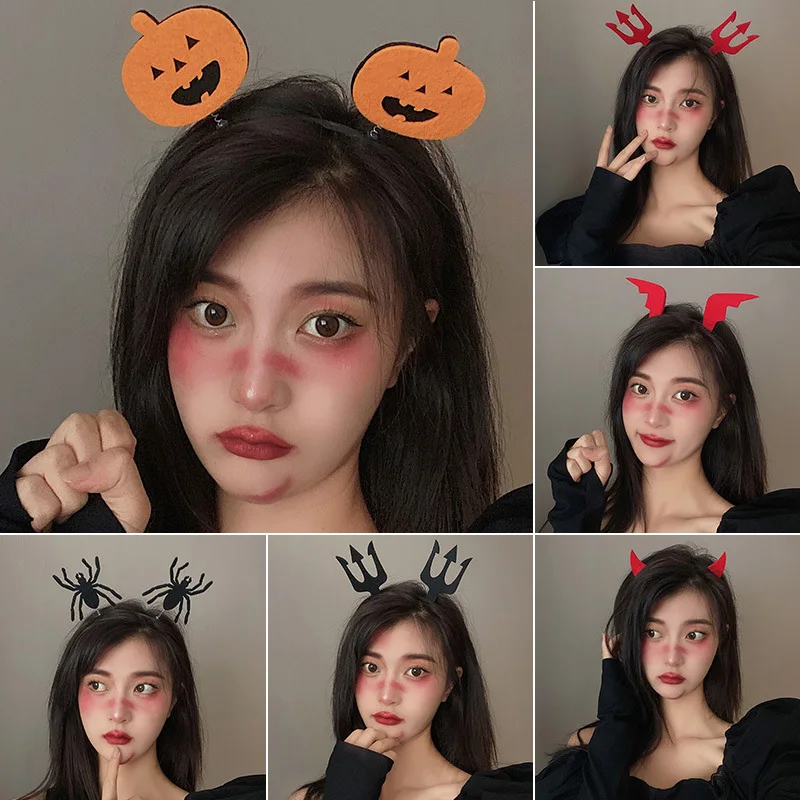 

Cosplay Veil Spider Hairband Headband Halloween Hair Hoop Horn Gothic Devil Dress-up Costume Masquerade Party Hair Accessory