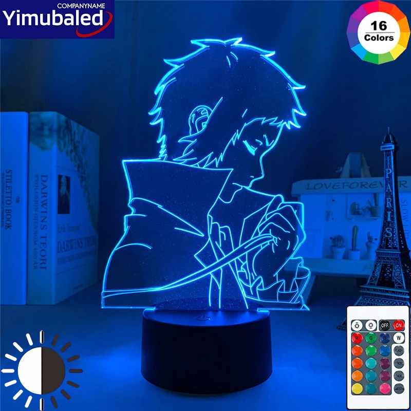 

Японское аниме Bungou бродячие собаки Меняющие цвет светодиодный ночсветильник Akutagawa Ryunosuke дазай Осаму накахара чуя Косплей неоновая 3d лампа