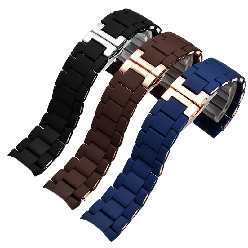 Резиновый стальной ремешок для Armani AR58895890590559605920, водонепроницаемый силиконовый ремешок для часов из нержавеющей стали 20 мм 23 мм унисекс (art.: 3920cea242e38) - 3920cea242e38