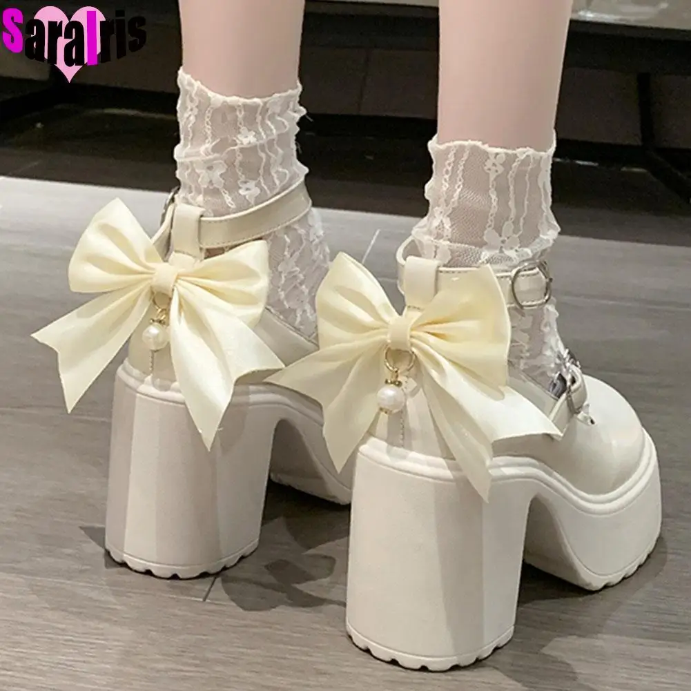 

Туфли-лодочки женские на толстом высоком каблуке и платформе