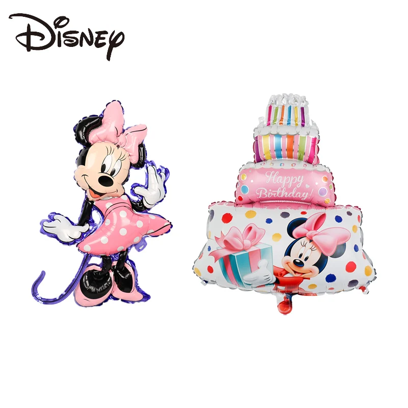 

Large Mickey Minnie Mouse Cake Foil Balloons Boy Girl Disney Cartoon Birthday Party Decoration Kids Classic Gift Toy Baby Shower