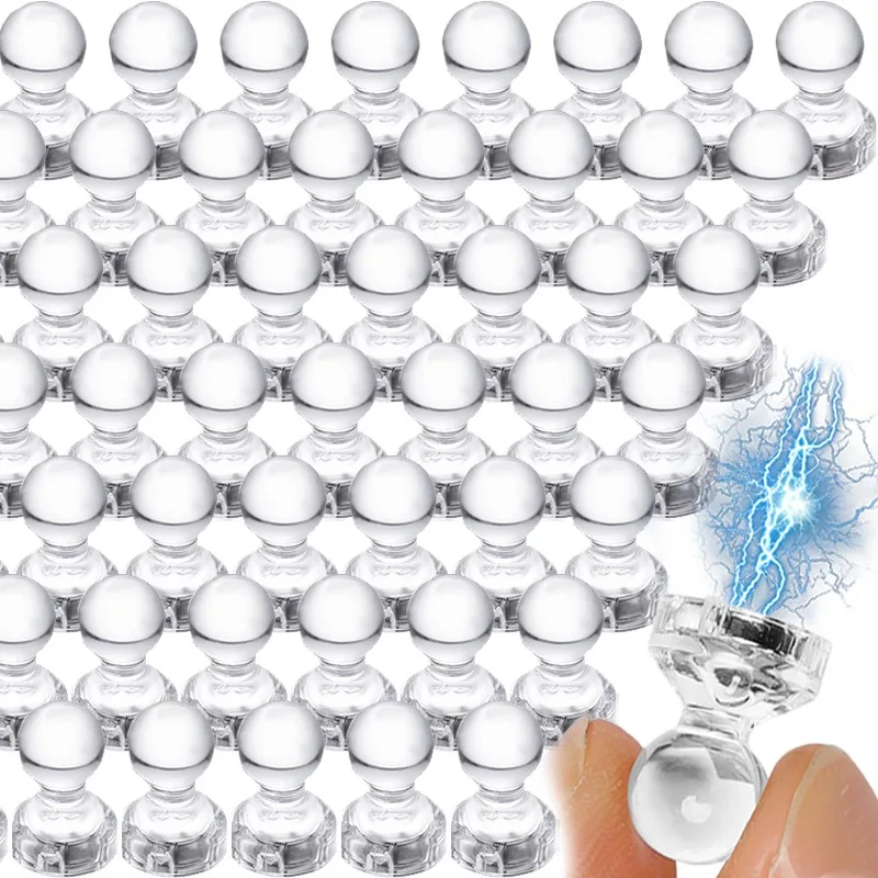 

30/10 шт. магнитные кнопки на присоске, прозрачные сильные магнитные кнопки, наклейки для доски на холодильник