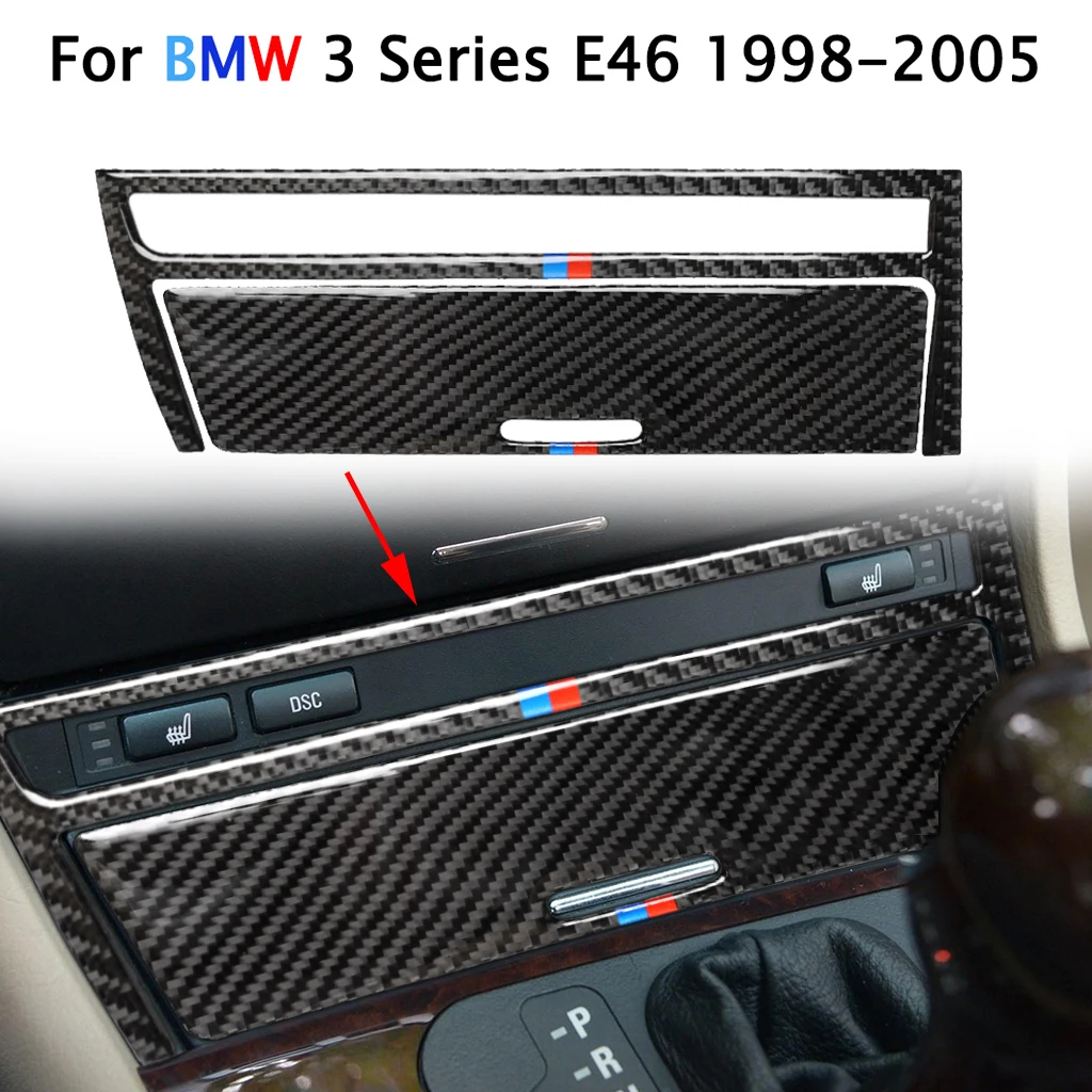 

Для BMW 3 серии E46 1998-2005 автомобильные аксессуары интерьерные Аксессуары для автомобилей Интерьер из углеродного волокна центральный чехол декоративная отделка