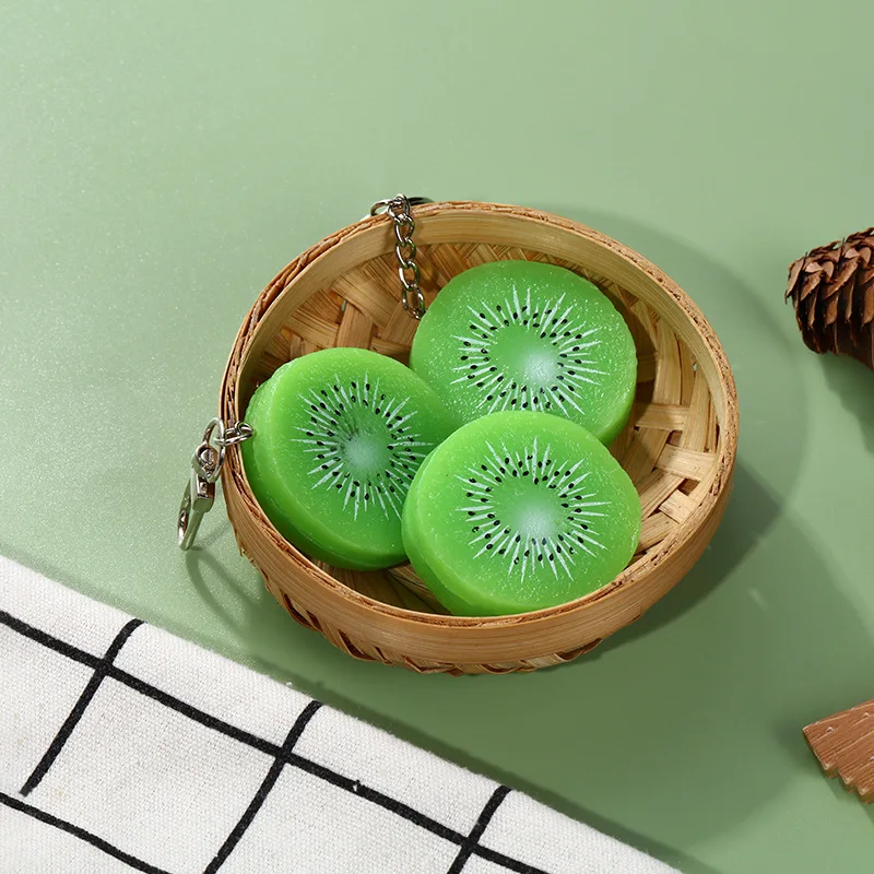 

Creative Simulation Kiwi Fruit Key Chain Fashion Fruit Food Model Car Bag Mobile Phone Pendant Ornaments Women Gift Jewelry