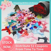 diy party decoration crafts textile 50 200 pcspack ribbon bows small size satin ribbon bow flower craft decoration handwork