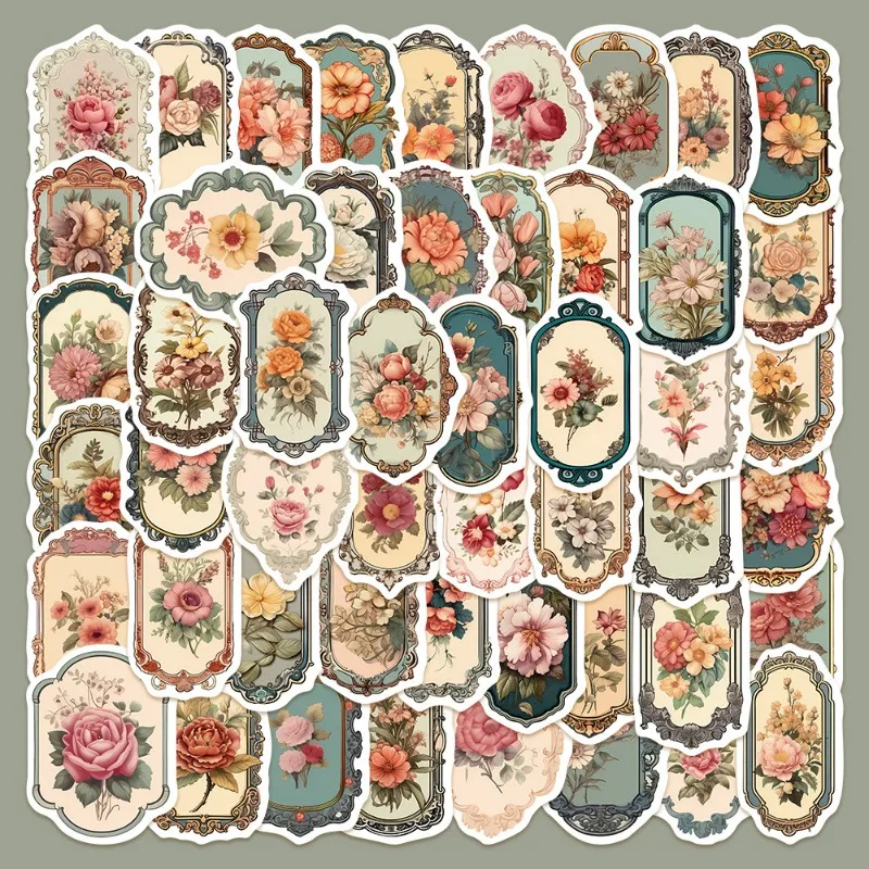 

50 шт., наклейки с граффити из мультфильма «Американский цветок», подходят для шлема, настольного украшения стены, набор наклеек «сделай сам»