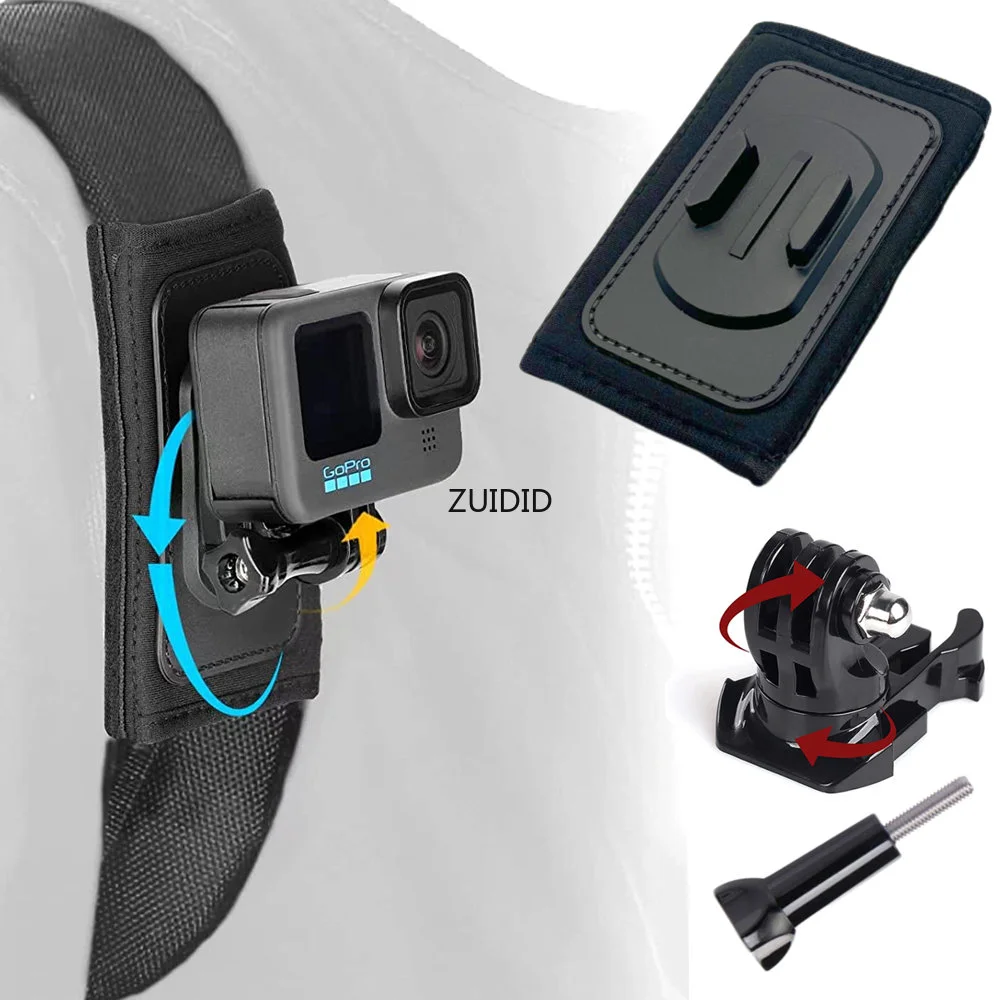 

360° Rotate Buckle Quick Release Backpack Shoulder Strap Mount for GoPro Hero 12 11 9 8 7 5 Dji Action 2 Action Camera Accessory