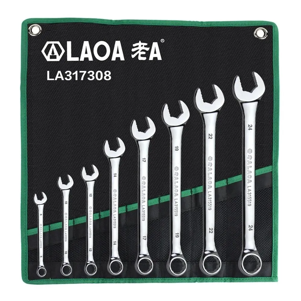 

Набор комбинированных гаечных ключей LAOA с сумкой, комплект торцевых ключей с открытым концом для ремонта автомобиля